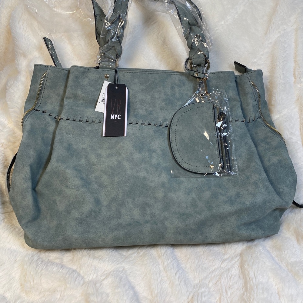 VR NYC green faux suede bag new women